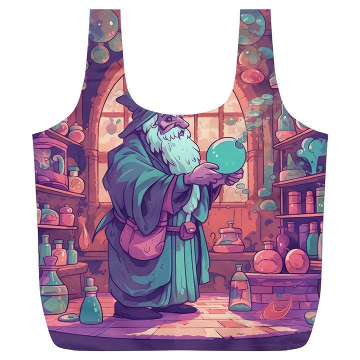 Fantasy Magic Magical Wizard Full Print Recycle Bag (XL)