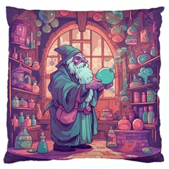 Fantasy Magic Magical Wizard Standard Premium Plush Fleece Cushion Case (two Sides)