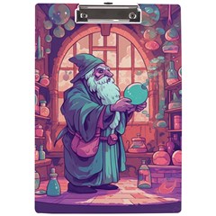 Fantasy Magic Magical Wizard A4 Acrylic Clipboard by Jancukart