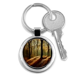 Autumn Nature Woodland Woods Trees Key Chain (round)