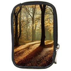 Autumn Nature Woodland Woods Trees Compact Camera Leather Case by Jancukart