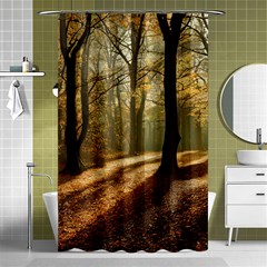 Autumn Nature Woodland Woods Trees Shower Curtain 48  x 72  (Small) 