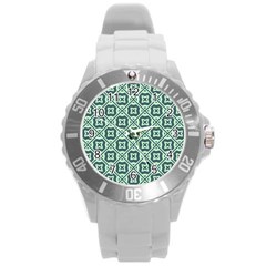 Pattern 8 Round Plastic Sport Watch (l) by GardenOfOphir