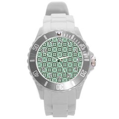 Pattern 11 Round Plastic Sport Watch (l) by GardenOfOphir