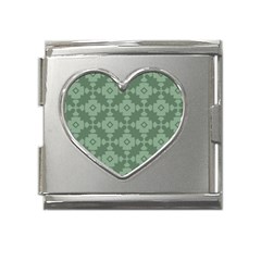 Sophisticated Pattern Mega Link Heart Italian Charm (18mm) by GardenOfOphir