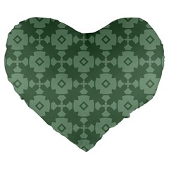 Sophisticated Pattern Large 19  Premium Heart Shape Cushions by GardenOfOphir