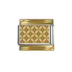 Pattern 6 Gold Trim Italian Charm (9mm) by GardenOfOphir