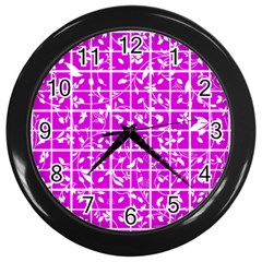 Pattern 8 Wall Clock (black) by GardenOfOphir