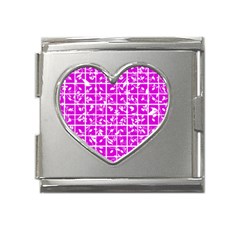 Pattern 8 Mega Link Heart Italian Charm (18mm) by GardenOfOphir