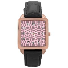 Pattern 19 Rose Gold Leather Watch  by GardenOfOphir