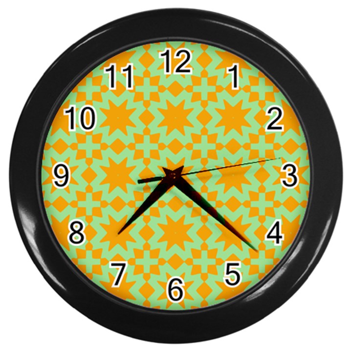 Pattern 21 Wall Clock (Black)