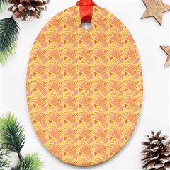 Peach Leafs Ornament (oval)