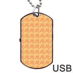 Peach Leafs Dog Tag Usb Flash (two Sides) by Sparkle