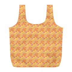 Peach Leafs Full Print Recycle Bag (l) by Sparkle