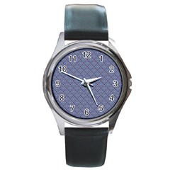 Blue Diamonds Round Metal Watch by Sparkle