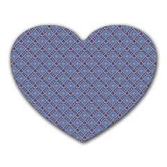 Blue Diamonds Heart Mousepad