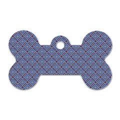 Blue Diamonds Dog Tag Bone (two Sides) by Sparkle