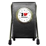 I love nicole Pen Holder Desk Clock Front