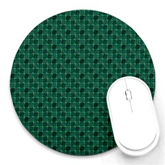 Green Pattern Round Mousepad