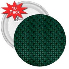 Green Pattern 3  Buttons (10 pack) 