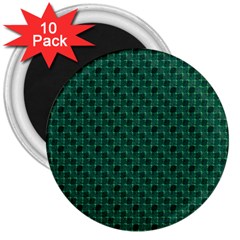 Green Pattern 3  Magnets (10 pack) 