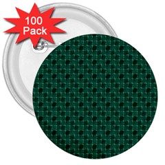 Green Pattern 3  Buttons (100 pack) 