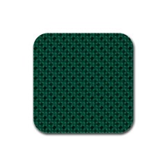 Green Pattern Rubber Square Coaster (4 pack)