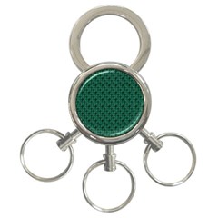 Green Pattern 3-Ring Key Chain