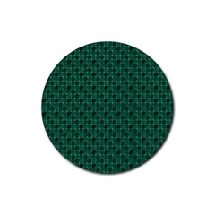 Green Pattern Rubber Round Coaster (4 pack)