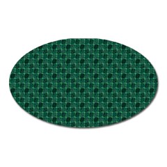 Green Pattern Oval Magnet