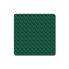 Green Pattern Square Magnet