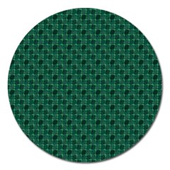 Green Pattern Magnet 5  (Round)