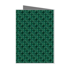 Green Pattern Mini Greeting Cards (pkg Of 8)