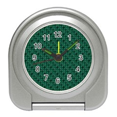 Green Pattern Travel Alarm Clock