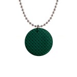 Green Pattern 1  Button Necklace Front