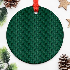 Green Pattern Round Ornament (two Sides)