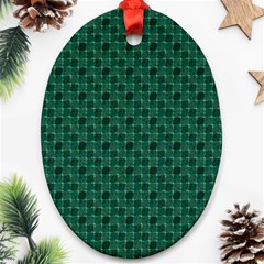 Green Pattern Oval Ornament (two Sides)