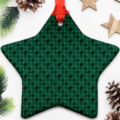 Green Pattern Star Ornament (two Sides)