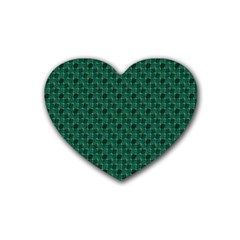 Green Pattern Rubber Coaster (Heart)