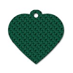 Green Pattern Dog Tag Heart (One Side) Front