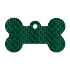 Green Pattern Dog Tag Bone (two Sides) by Sparkle