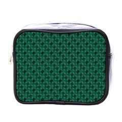 Green Pattern Mini Toiletries Bag (one Side) by Sparkle