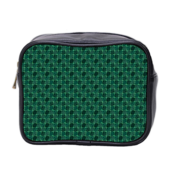 Green Pattern Mini Toiletries Bag (Two Sides)