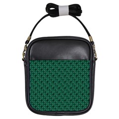 Green Pattern Girls Sling Bag