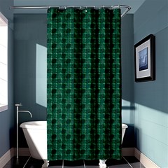 Green Pattern Shower Curtain 36  x 72  (Stall) 