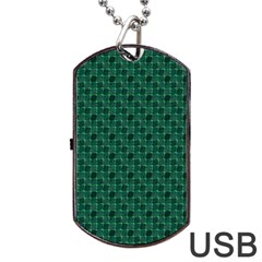 Green Pattern Dog Tag Usb Flash (one Side)