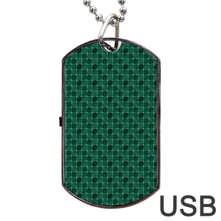 Green Pattern Dog Tag USB Flash (Two Sides)