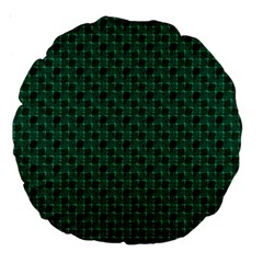 Green Pattern Large 18  Premium Round Cushions