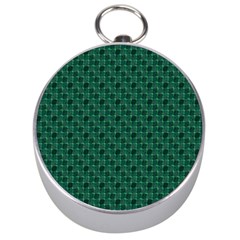 Green Pattern Silver Compasses