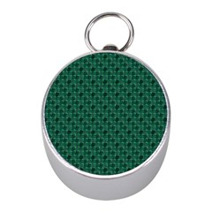 Green Pattern Mini Silver Compasses